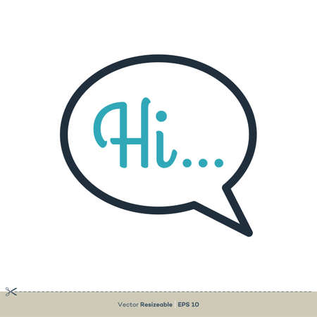 Hi Speech Bubble Icon Vector Template Illustration Design. Vector EPS 10.のイラスト素材