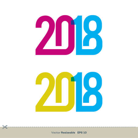 New Year 2018 Eve Party Vector Template Illustration Design. Vector EPS 10.のイラスト素材