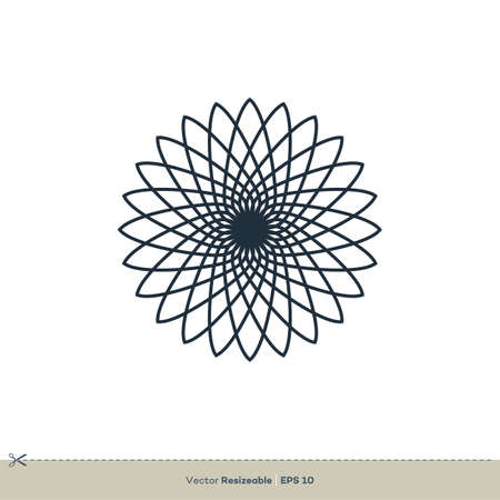 Circular Line Art Ornamental Vector Logo Template Illustration Design. Vector EPS 10.のイラスト素材