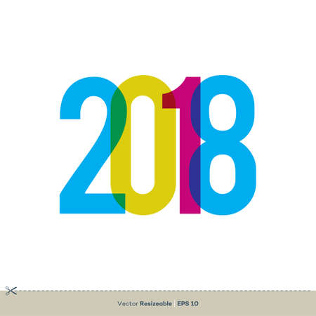 New Year 2018 Eve Party Vector Template Illustration Design. Vector EPS 10.のイラスト素材