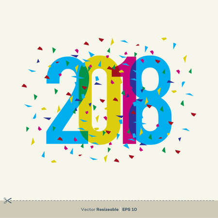 New Year 2018 Eve Party Vector Template Illustration Design. Vector EPS 10.のイラスト素材