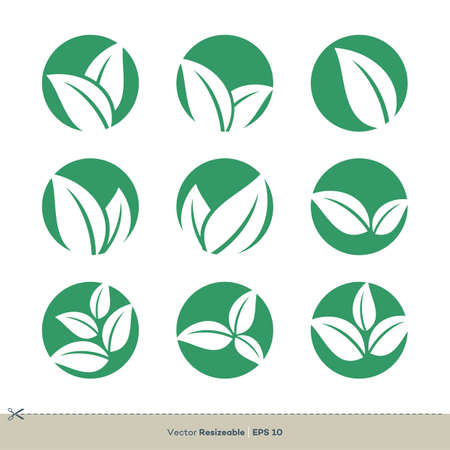 Ecology Leaf Sphere Icon Vector Logo Template Illustration Design. Vector EPS 10.のイラスト素材