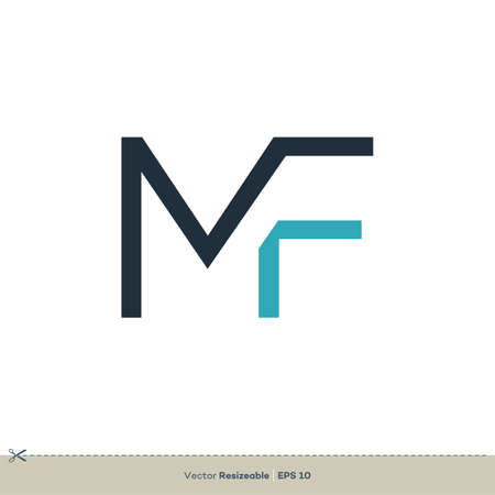 M F Letter Icon Vector Logo Template Illustration Design. Vector EPS 10.のイラスト素材
