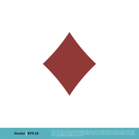 Poker Card Diamond Sign, Casino Icon Vector Logo Template Illustration Design.のイラスト素材