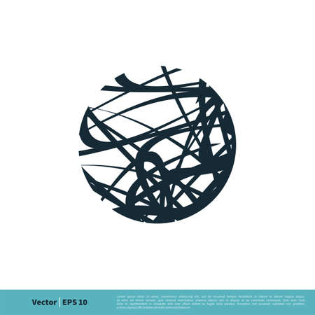 Abstract Grunge Sphere Circle Icon Vector Logo Template Illustration Design. Vector EPS 10.のイラスト素材