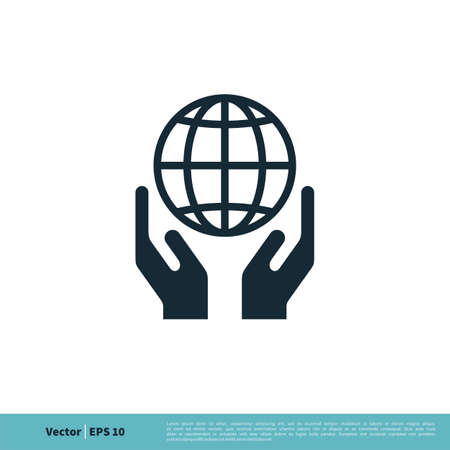 Global Warming, Save the Planet Icon Vector Logo Template Illustration Design.のイラスト素材