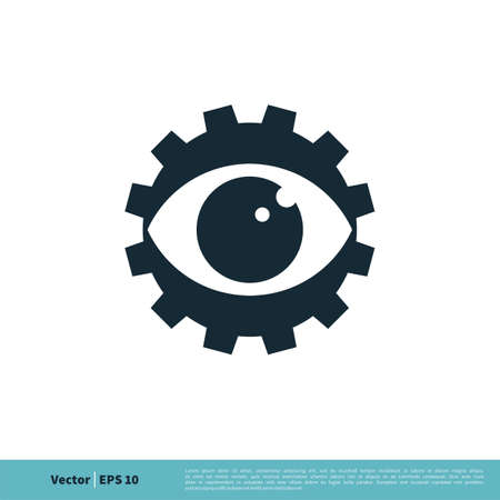 Gear Eyeball Icon Vector Logo Template Illustration Design.のイラスト素材