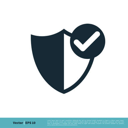 Check Mark Shield Icon Vector Logo Template Illustration Design.のイラスト素材