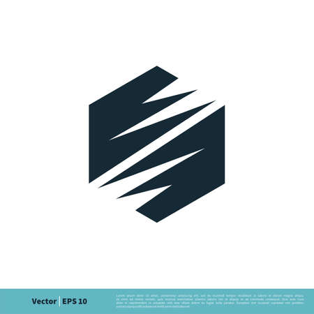 Hexagon Shape Icon Vector Logo Template Illustration Design.のイラスト素材