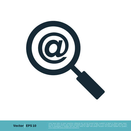 Magnifying Glass and Email Icon Vector Logo Template Illustration Design.のイラスト素材
