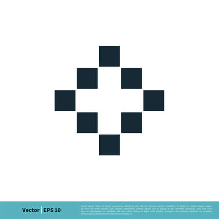 Abstract Pixel Square Cross Icon Vector Logo Template Illustration Design.のイラスト素材