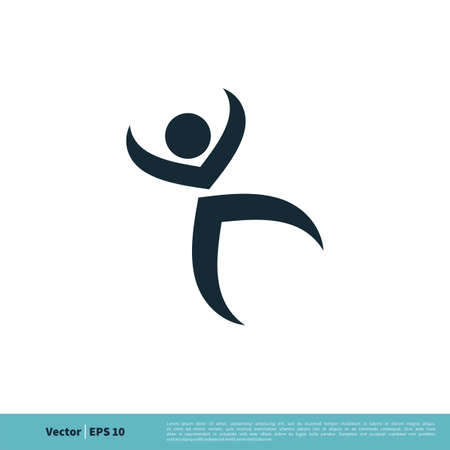 Swoosh Human Shape, Human Figure Icon Vector Logo Template Illustration Design. Vector EPS 10.のイラスト素材