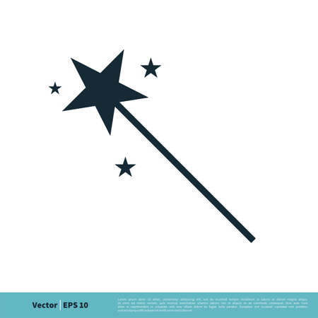 Star Wizard Stick Icon Vector Logo Template Illustration Design.のイラスト素材