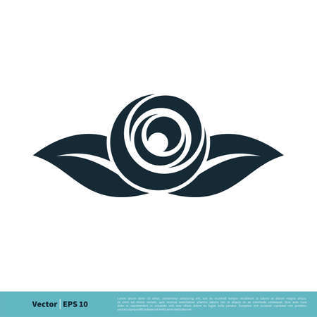 Abstract Rose Flower Icon Vector Logo Template Illustration Design.のイラスト素材