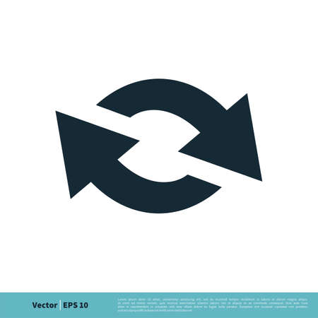 Circle Arrows Icon Vector Logo Template Illustration Design.のイラスト素材