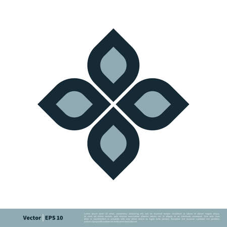 Ornament Flower Icon Vector Logo Template Illustration Design.のイラスト素材