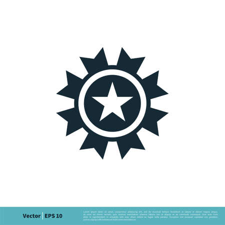Ornamental Star Emblem icon Vector Logo Template Illustration Design.のイラスト素材