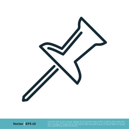 Pushpin Icon Vector Logo Template Illustration Design.のイラスト素材