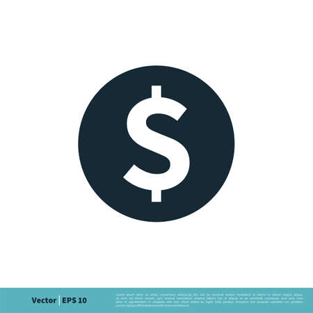 Dollar Sign Icon Vector Logo Template Illustration Design.のイラスト素材