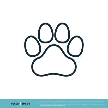 Foot Print, Paw Print Animal / Pet Icon Vector Logo Template Illustration Design. Vector EPS 10.のイラスト素材