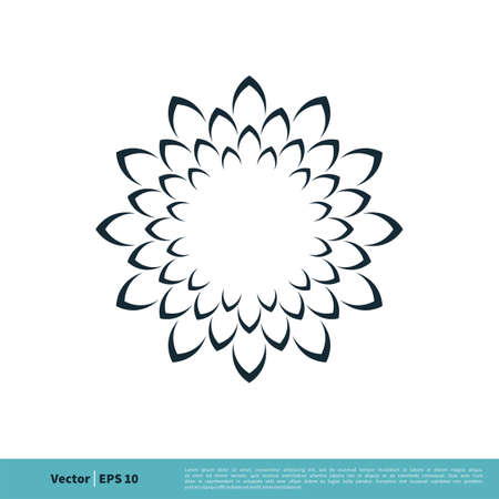 Flower Ornamental Decorative Icon Vector Logo Template Illustration Design. Vector EPS 10.のイラスト素材