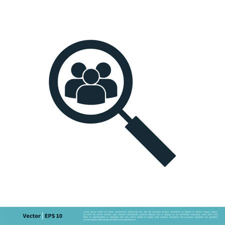 Magnifying Glass Employee Icon Vector Logo Template Illustration Design. Vector EPS 10.のイラスト素材