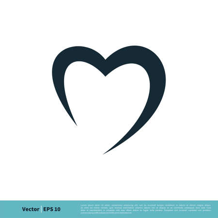 Heart Love Swoosh Icon Vector Logo Template Illustration Design. Vector EPS 10.のイラスト素材
