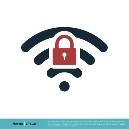 Wi-fi Secure Password Protection Icon Vector Logo Template Illustration Design. Vector EPS 10.のイラスト素材