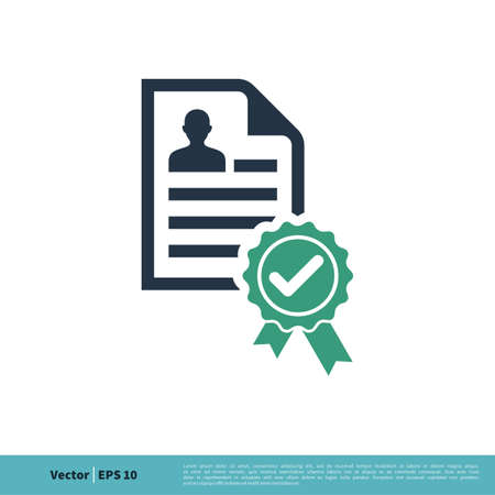 Check mark Award Rosette Stamp Member Paper Icon Vector Logo Template Illustration Design. Vector EPS 10.のイラスト素材