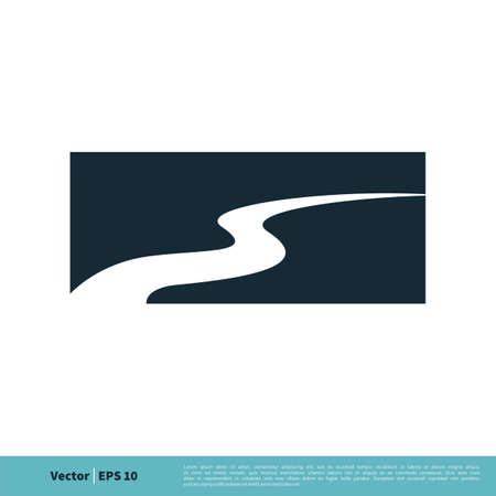 River Pathway / Creek Icon Vector Logo Template Illustration Design. Vector EPS 10.のイラスト素材