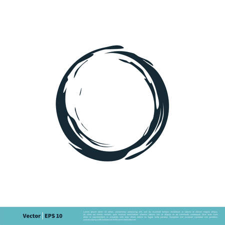Dirty Grunge Circle Brushed Icon Vector logo Template Illustration Design. Vector EPS 10.のイラスト素材