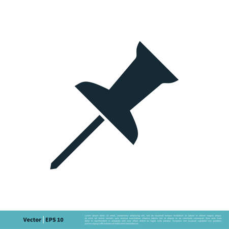 Pushpin Icon Vector Logo Template Illustration Design. Vector EPS 10.のイラスト素材