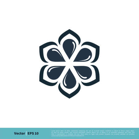 Flower Ornamental Decoration Icon Vector Logo Template Illustration Design. Vector EPS 10.のイラスト素材