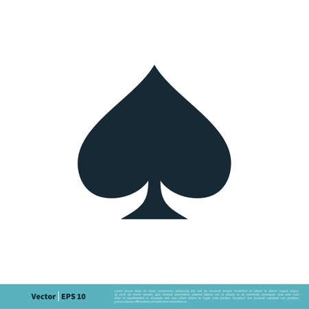 Poker Card Spade Sign, Casino Icon Vector Logo Template Illustration Design. Vector EPS 10.のイラスト素材