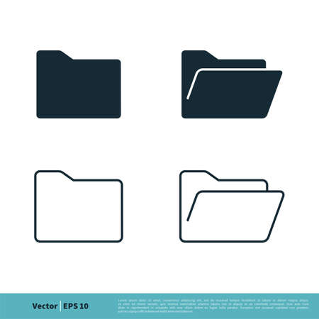 Folder Icon Vector Logo Template Illustration Design. Vector EPS 10.のイラスト素材