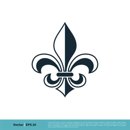 Fleur de Lys Heraldic Icon Vector Logo Template Illustration Design. Vector EPS 10.のイラスト素材