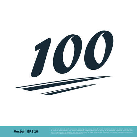 100 Number Icon Vector Logo Template Illustration Design. Vector EPS 10.のイラスト素材