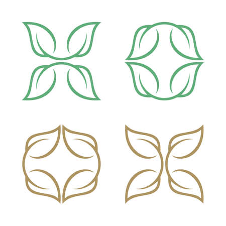 Green Leaf Flower Pattern Template Illustration Design.のイラスト素材