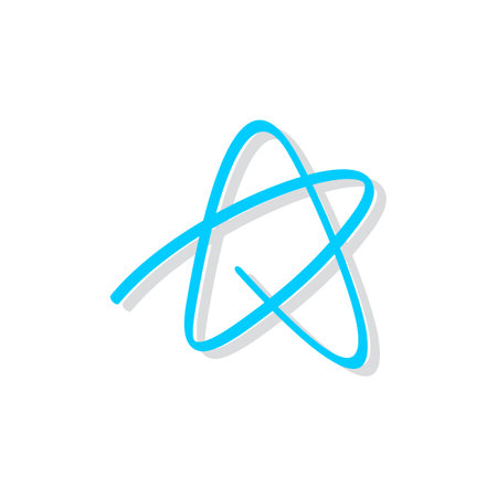 Blue Star Line Vector Illustration Logo Template Illustration Design.のイラスト素材