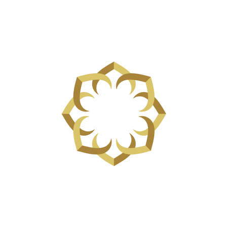star gold flower ornamental logo template Illustration Designのイラスト素材