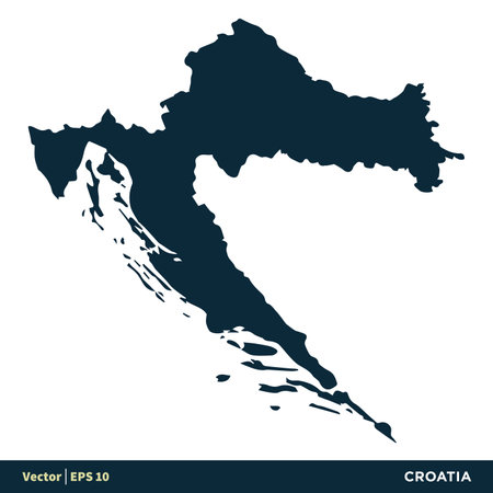Croatia - Europe Countries Map Vector Icon Template Illustration Design. Vector EPS 10.のイラスト素材
