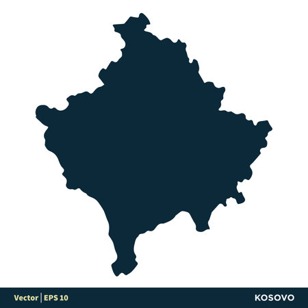 Kosovo - Europe Countries Map Vector Icon Template Illustration Design. Vector EPS 10.のイラスト素材