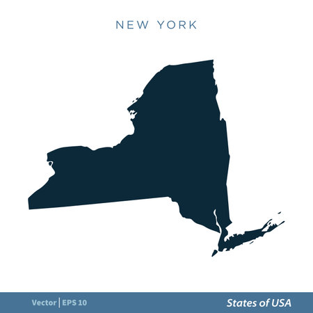 New York - States of US Map Icon Vector Template Illustration Design. Vector EPS 10.のイラスト素材