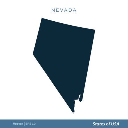 Nevada - States of US Map Icon Vector Template Illustration Design. Vector EPS 10.のイラスト素材