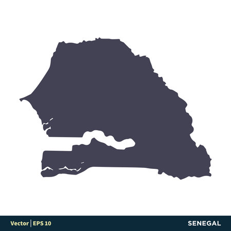 Senegal - Africa Countries Map Icon Vector Logo Template Illustration Design. Vector EPS 10.のイラスト素材