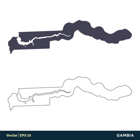 Gambia - Africa Countries Map Icon Vector Logo Template Illustration Design. Vector EPS 10.のイラスト素材