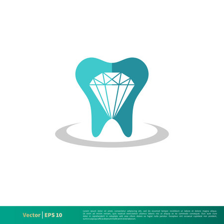 Tooth and Diamond, Dental Care Icon Vector Logo Template Illustration Design. Vector EPS 10.のイラスト素材