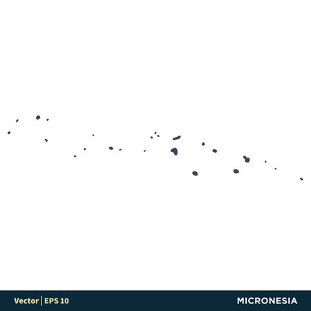 Micronesia - Australia & Oceania Countries Map Icon Vector Logo Template Illustration Design. Vector EPS 10.のイラスト素材