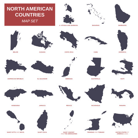 North America Map Set Vector Template Illustration Design. Vector EPS 10.のイラスト素材