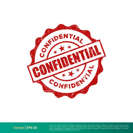 Confidential Seal Emblem. Grunge Banner Vector Template Illustration Design. Vector EPS 10.のイラスト素材